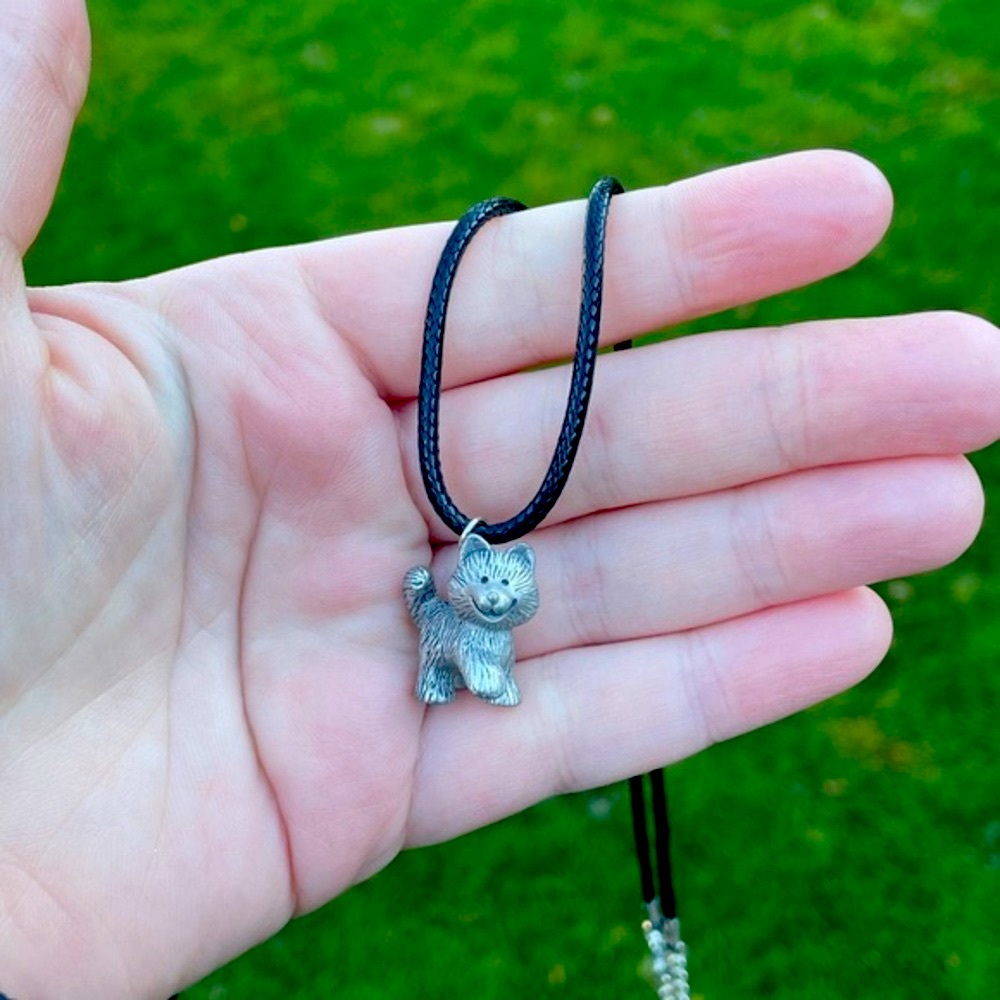 Pewter Dog Pendant Necklace